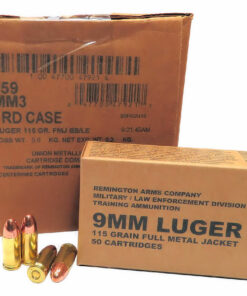 9mm 9x19 Ammo 115gr FMJ Remington Military LE Training (B9MM3) 500 Rounds