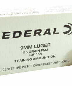 9mm 9x19 Ammo 115gr FMJ Federal Training Ammo (C9115A) 500 Rounds
