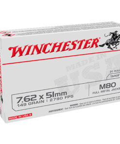 Winchester Lake City M80 .308/7.62x51mm NATO Ammunition 500 Rounds 149 Grain FMJ WM80