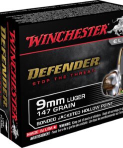Winchester DEFENDER HANDGUN 9mm Luger 147 grain Bonded Jacketed Hollow Point Brass Cased 500 rounds