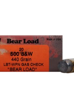 HSM Bear Ammunition 500 S&W Magnum 440 Grain Lead Wide Flat Nose Gas Check 250 rounds