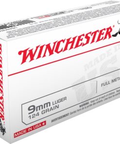 Winchester USA HANDGUN 9mm Luger 124 grain Full Metal Jacket Brass Case 1000 ROUNDS