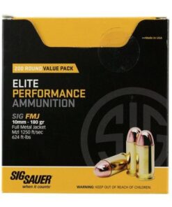 Sig Sauer Value Packs 10mm Auto 180 grain Full Metal Jacket Brass Cased Centerfire Pistol 500 rounds