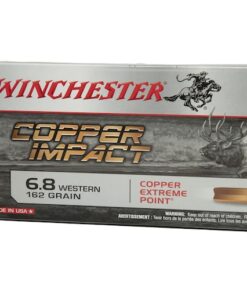 Winchester Copper Impact Ammunition 6.8 Western 162 Grain Solid Copper Extreme Point Polymer Tip Boat Tail 500 rounds
