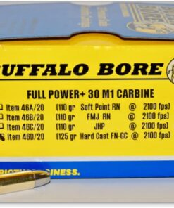 Buffalo Bore Ammunition 30 Carbine 125 Grain Hard Cast Lead Gas Check Flat Nose 50 rounds